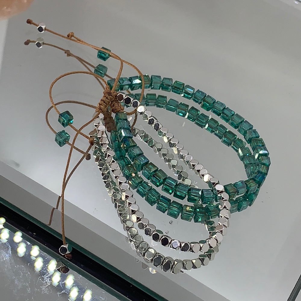 Two Weaved beaded bracelets